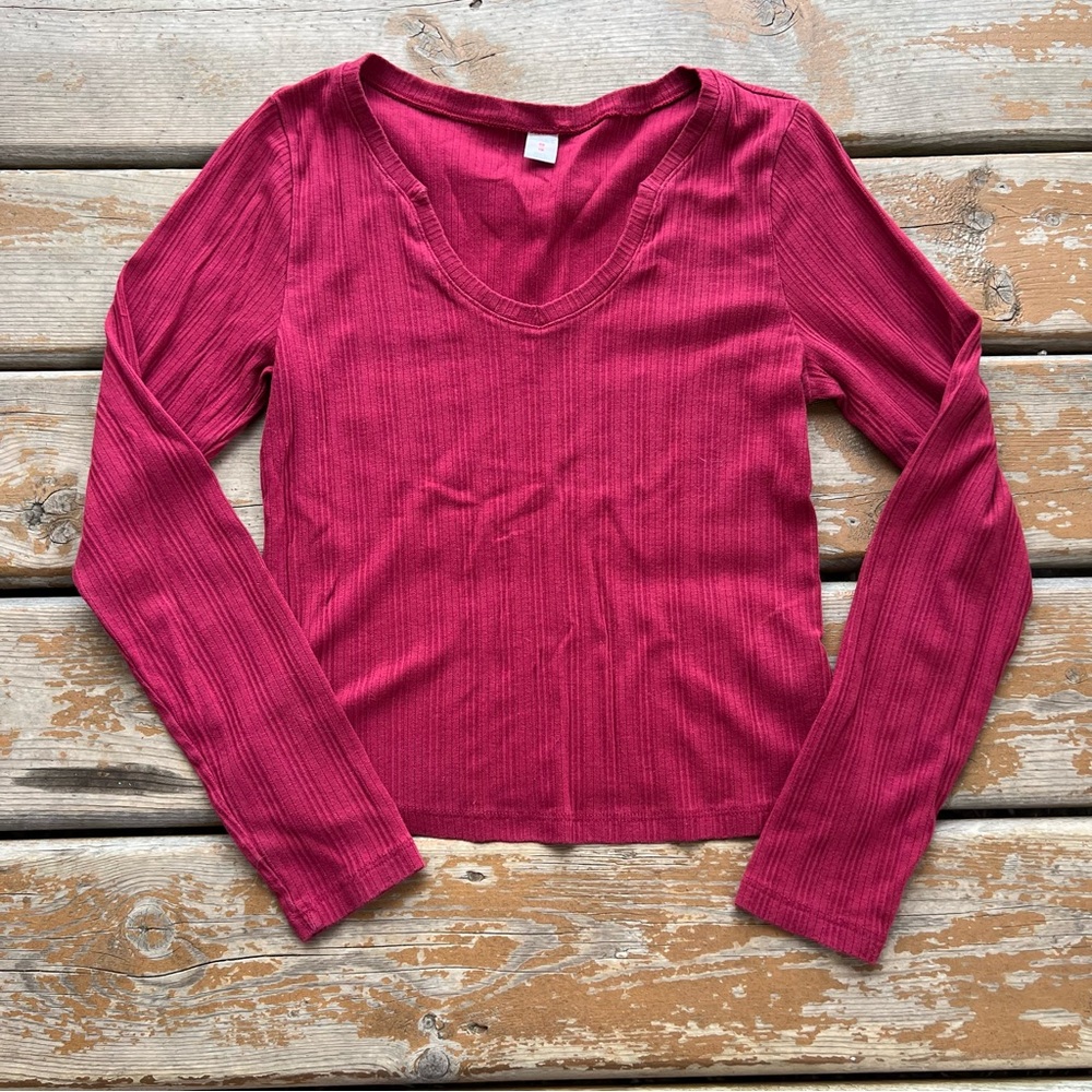 Old Navy Burgundy Long Sleeve Top - Size XS